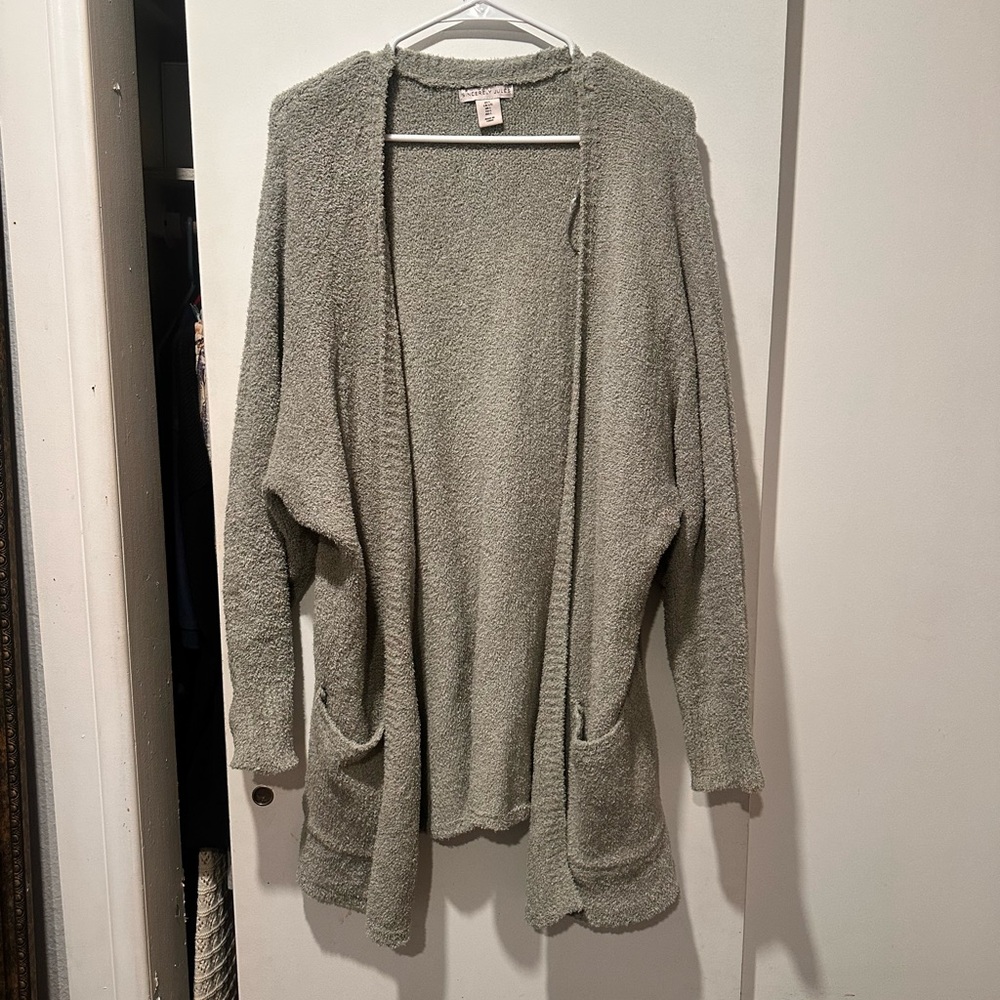 Cozy light green Open-Front Sweater